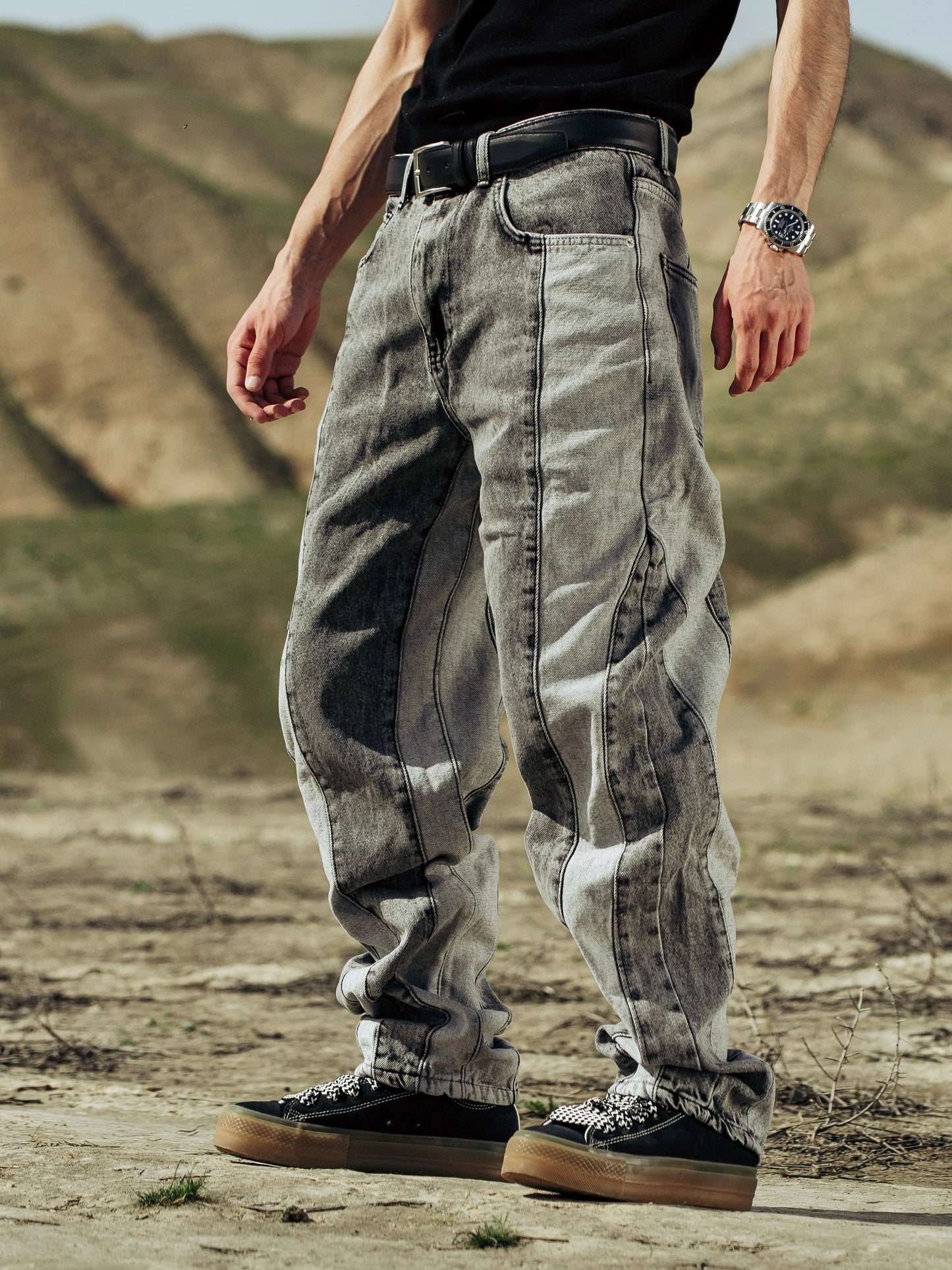 Light Dark Mixed Grey Jeans