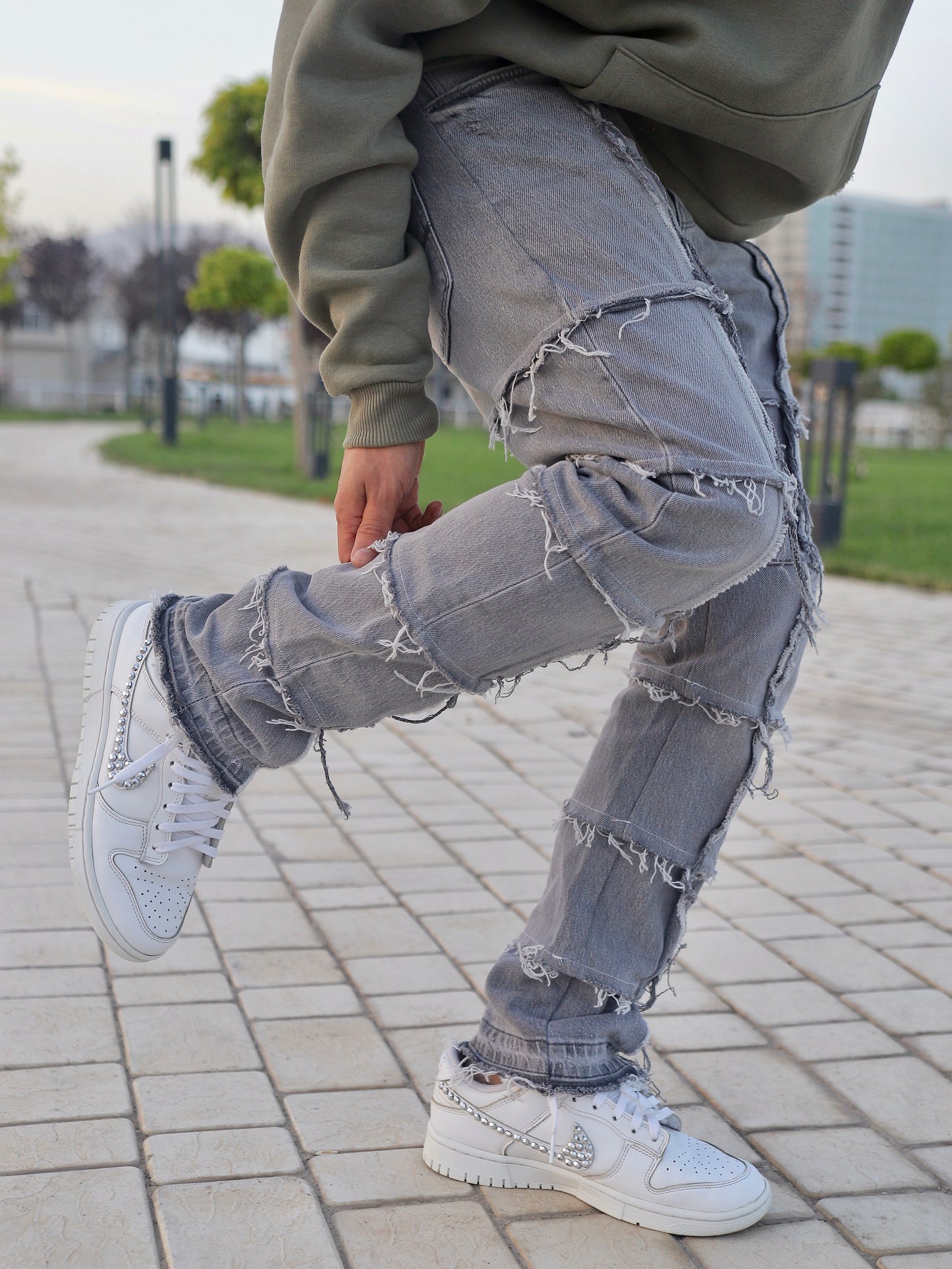 Grey Distressed Jeans