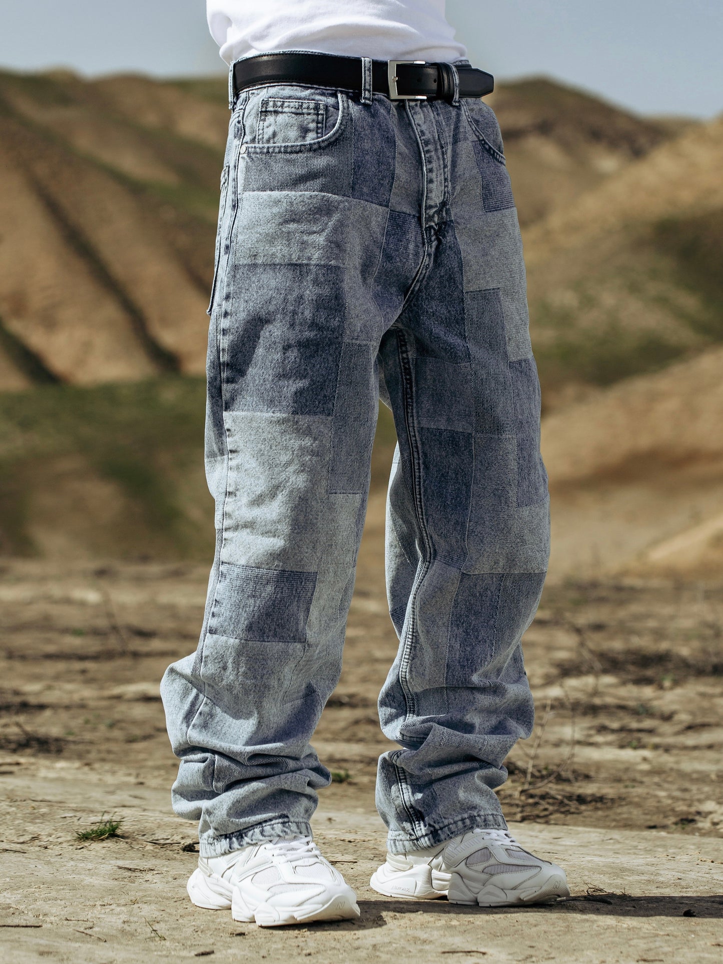 Blue Cubes Baggy Jeans