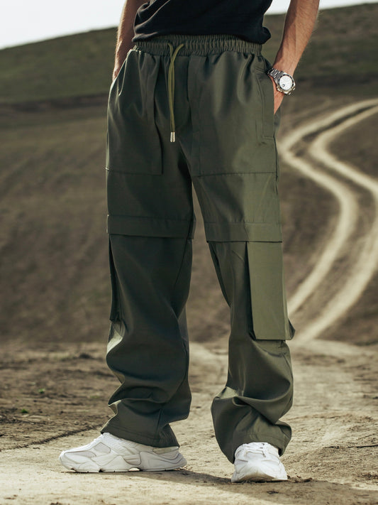 Dark Khaki Green Cargo Pants
