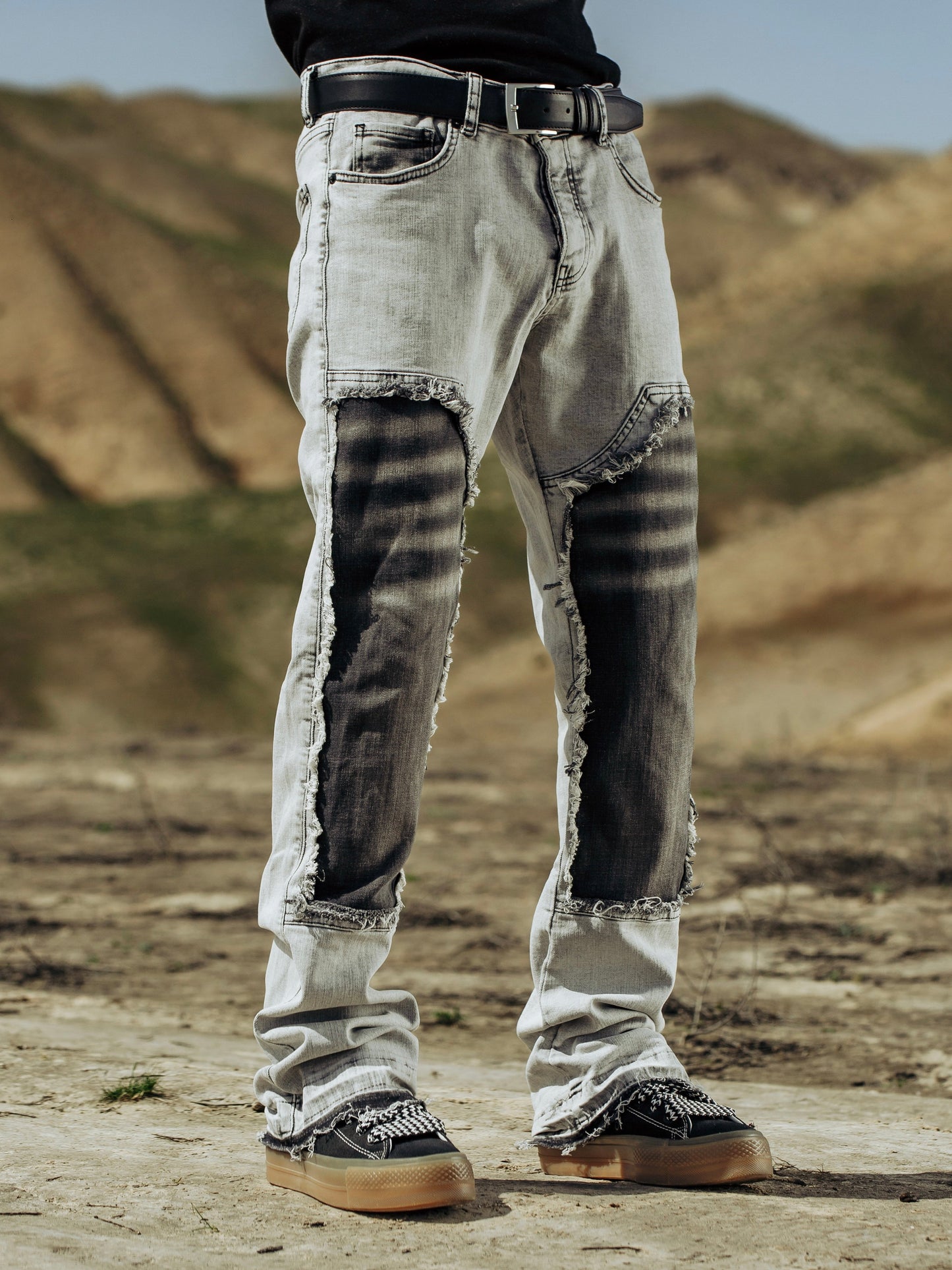 Grey Slim Baggy Jeans