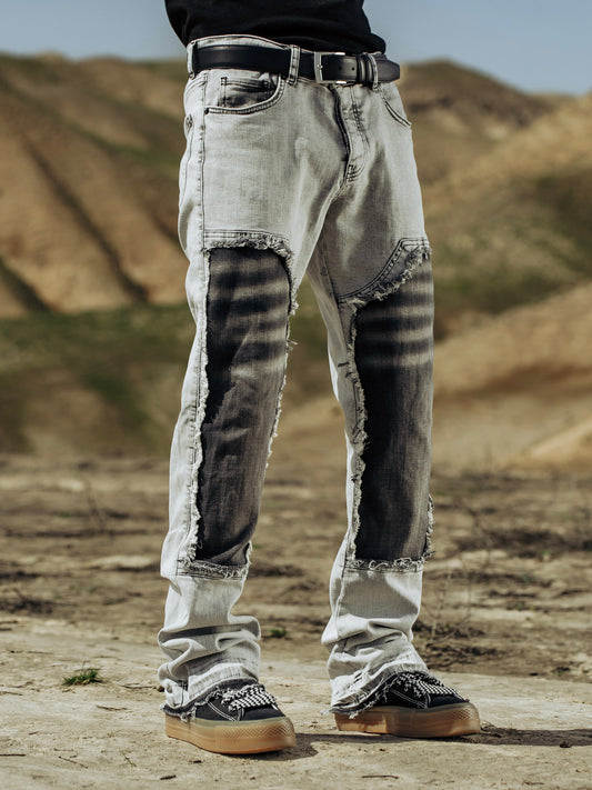 Grey Slim Baggy Jeans