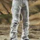 Grey Distressed Side Zip Jeans